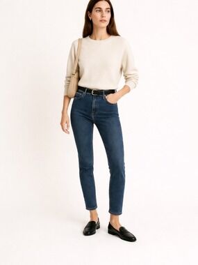 Rag & Bone Nina High Rise Skinny Jeans 32 Dark Wash Minimalist Old Money Paris